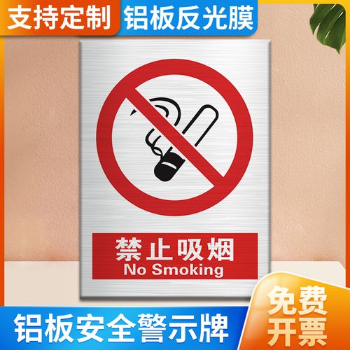 禁止吸烟警示牌提示安全生产标识贴纸建筑工地配电房仓库车间工厂施工